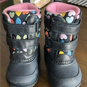 Carter's Toddler Navy Kids Rain & Snow Boots with Colorful Heart Print